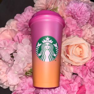 Starbucks Becher To Go pink-orange Mehrweg Kaffeebecher