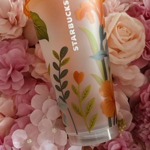 Starbucks Becher To Go Cold Cup mit Blumen Mehrweg Kaffeebecher